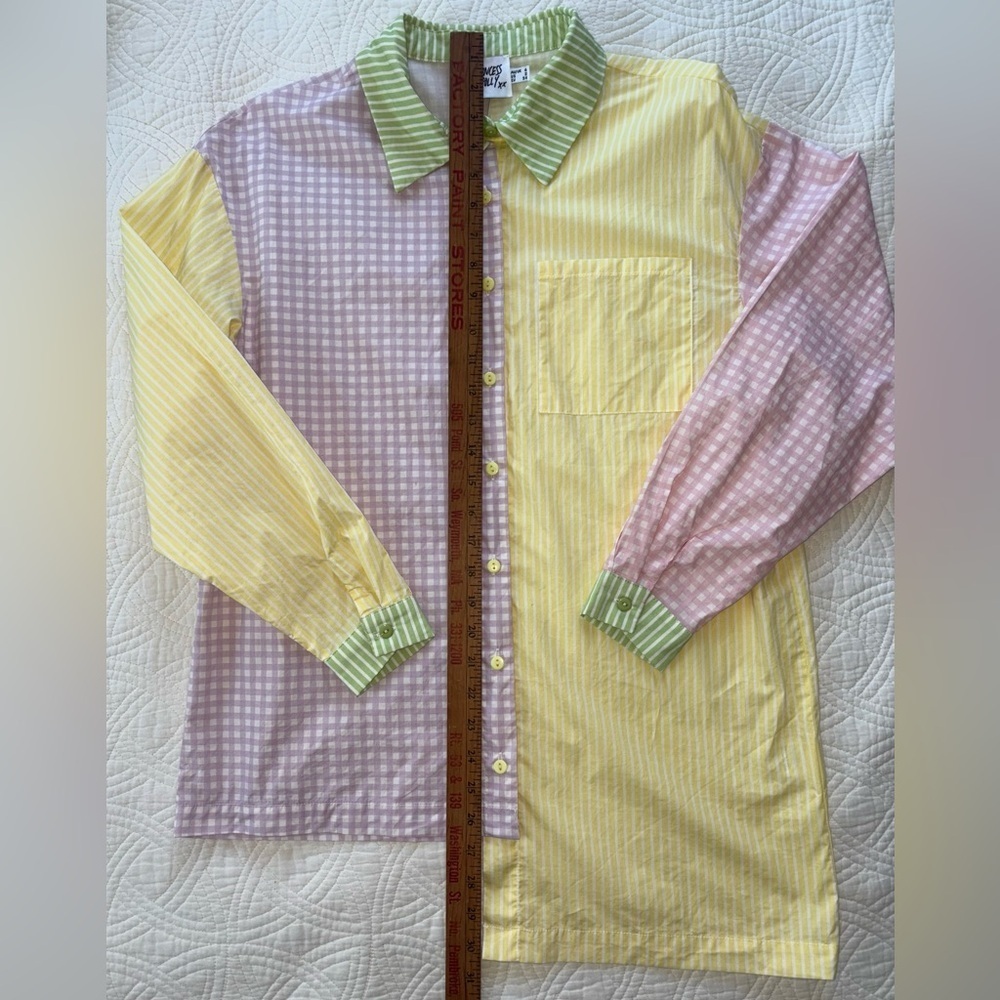 Gingham Colorblock Cotton Oxford Princess Polly US 2 Uk 6 - Picture 3 of 9